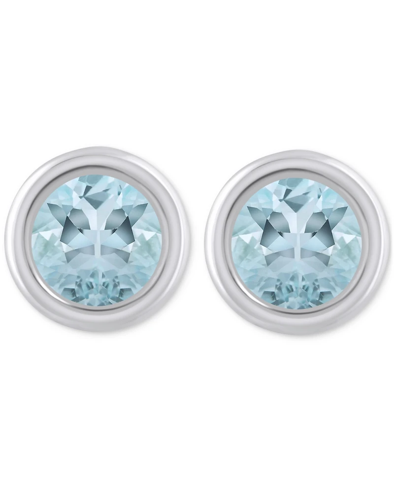 Lab-Created Opal Bezel Stud Earrings (1-1/5 ct. t.w.) 10k Gold (Also Additional Gemstones)