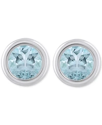Lab-Created Opal Bezel Stud Earrings (1-1/5 ct. t.w.) 10k Gold (Also Additional Gemstones)