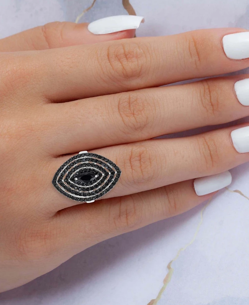 Black Spinel Statement Ring (5/8 ct. t.w.) Sterling Silver
