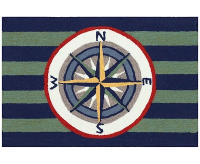 Liora Manne' Frontporch Striped Compass 1'8"x2'6" Area Rug