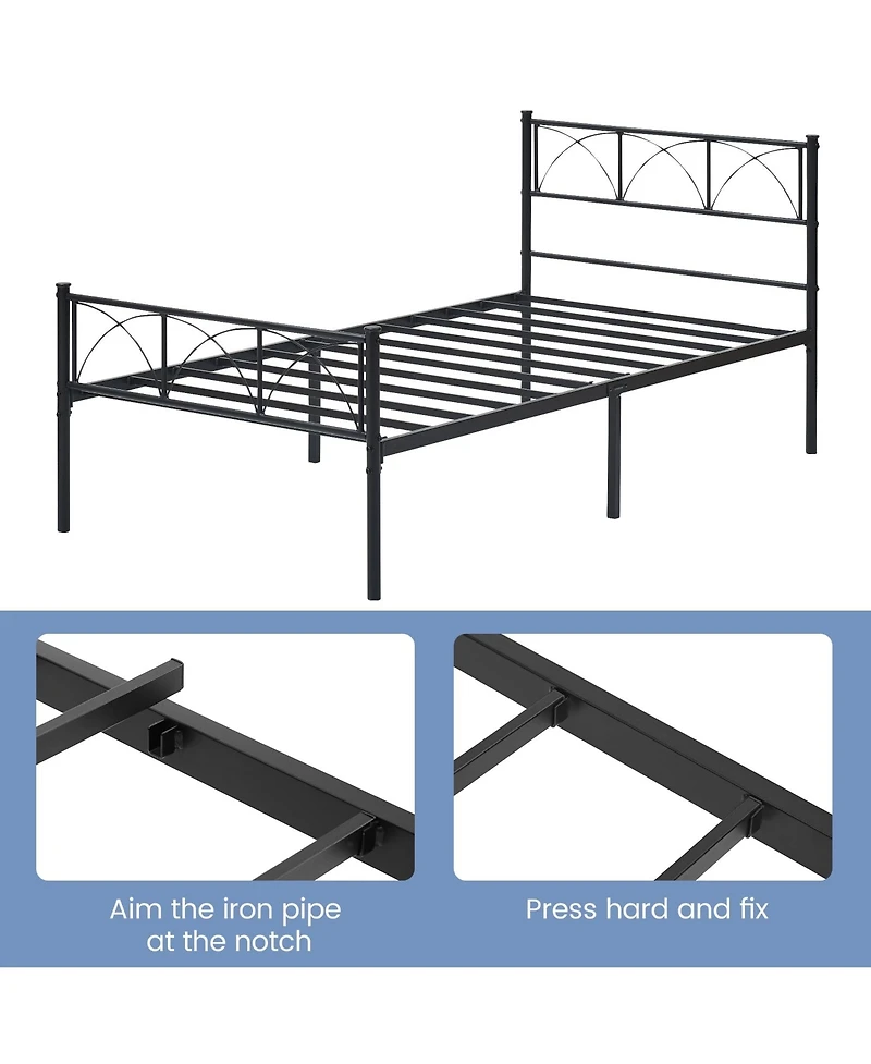 gaomon Twin Size Metal Bed Frame, Platform Bed Frame with Headboard and Footboard