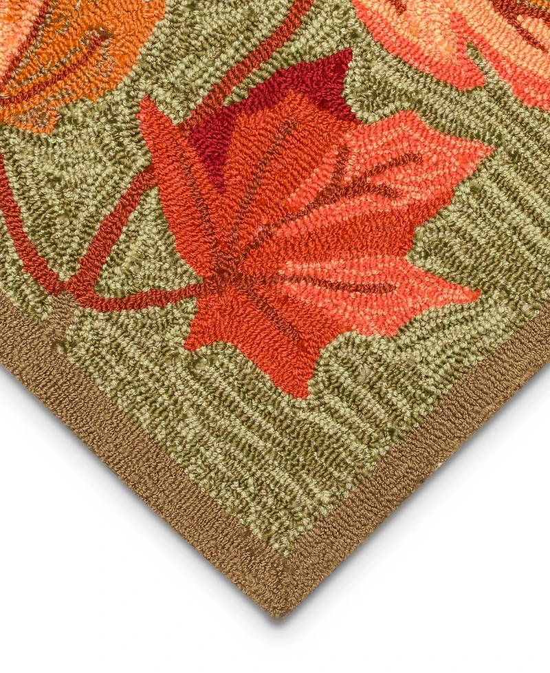 Liora Manne' Ravella Falling Leaves Border 2'x3' Area Rug