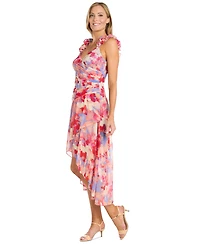 R & M Richards Women's Printed Chiffon Midi Dress