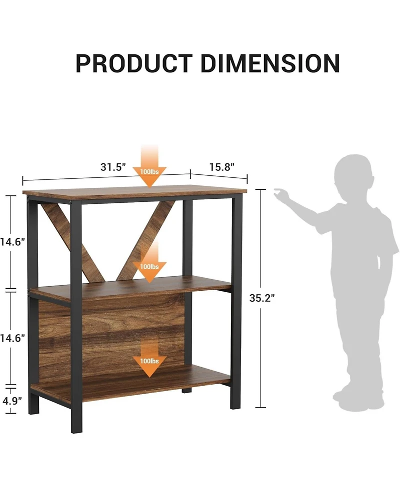 gaomon Industrial Open Display Wood Shelves with Dimmable Rgb Strip Light