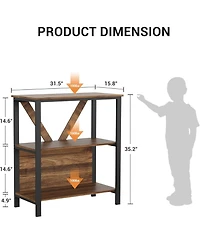 gaomon Industrial Open Display Wood Shelves with Dimmable Rgb Strip Light