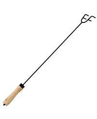 Indoor/Outdoor Steel Camp Fire Pit or Fireplace Log Poker Stick Tool with Wooden Handle - 26"