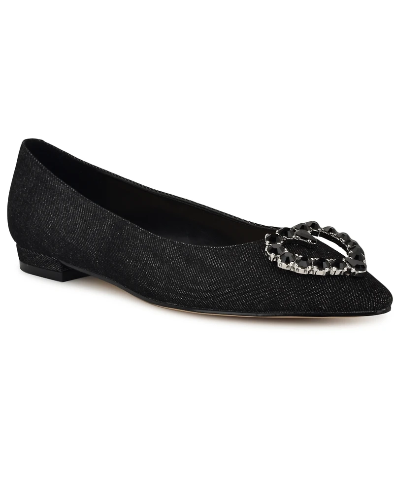 Nine West Women's Hearts Rhinestone Pointy Toe Flats