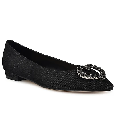 Nine West Women's Hearts Rhinestone Pointy Toe Flats