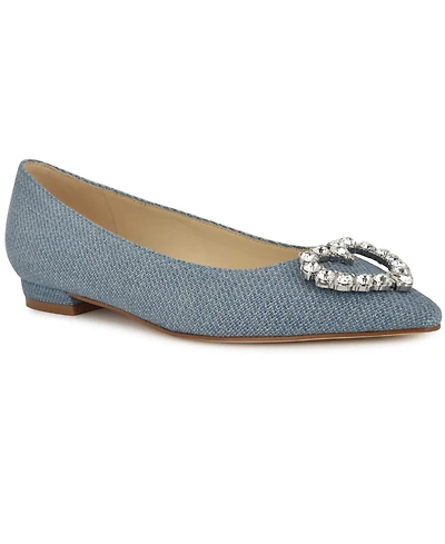 Nine West Women's Hearts Rhinestone Pointy Toe Flats