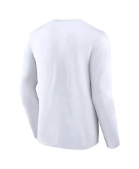 Fanatics Men's White New York Yankees Press Box Long Sleeve T-Shirt