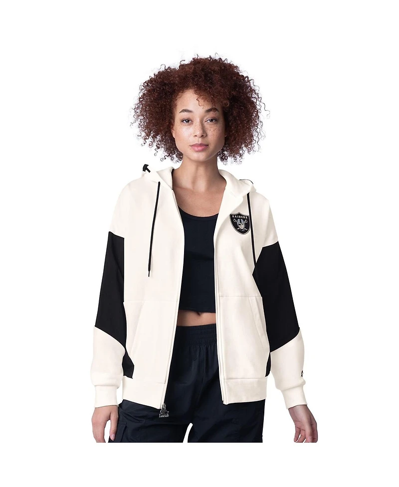 Starter Women's White Las Vegas Raiders Scrimmage Full-Zip Hoodie