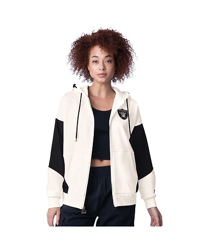 Starter Women's White Las Vegas Raiders Scrimmage Full-Zip Hoodie