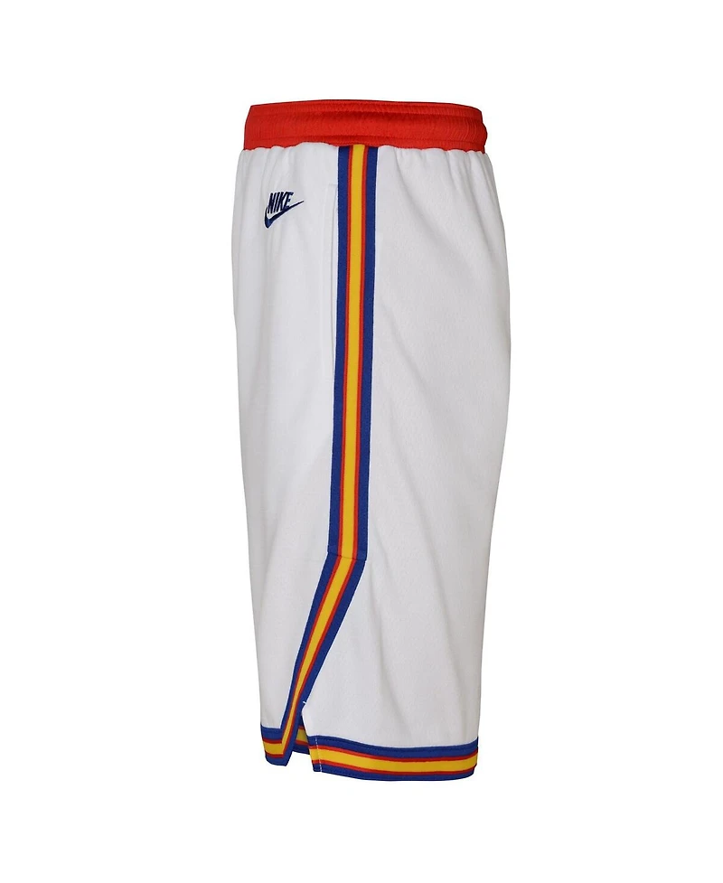 Nike Big Boys and Girls White Golden State Warriors 2024/25 City Edition Swingman Performance Shorts