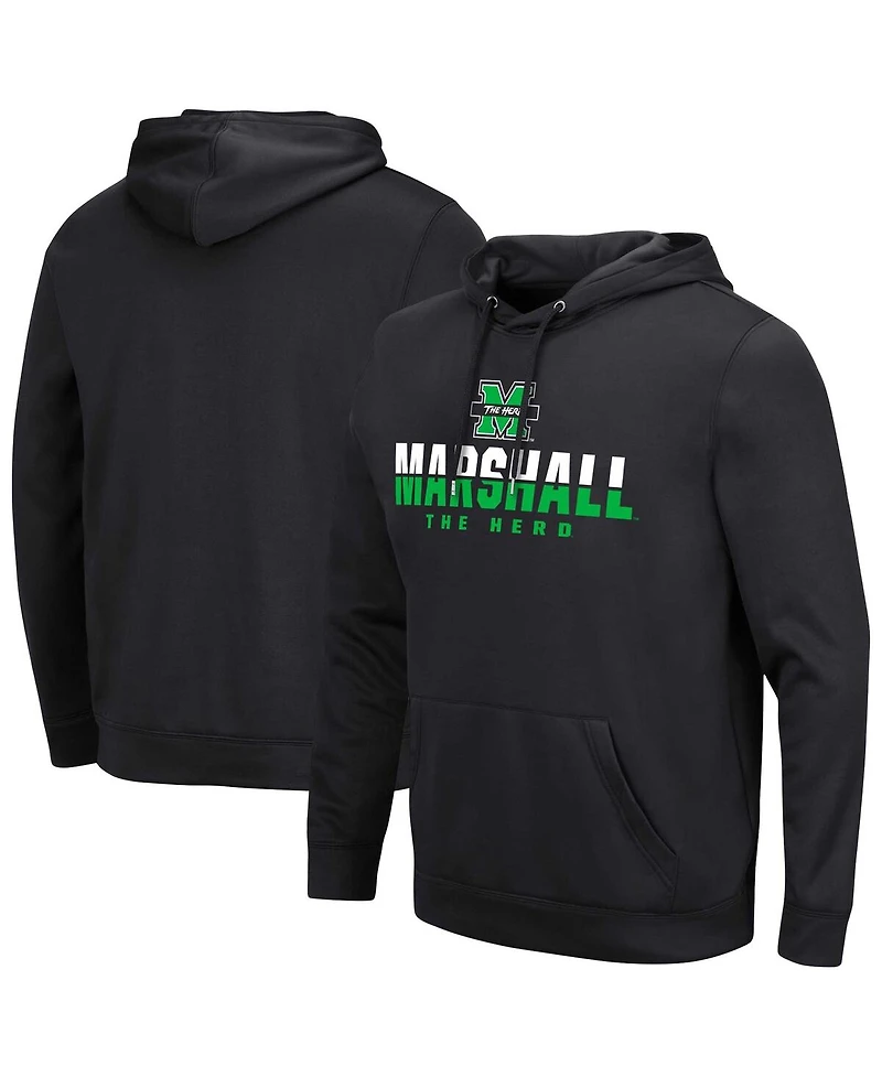 Colosseum Men's Black Marshall Thundering Herd Lantern Pullover Hoodie