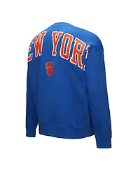 Mitchell & Ness Men's Blue New York Knicks Hardwood Classics There Back 2.0 Vintage Pullover Sweatshirt