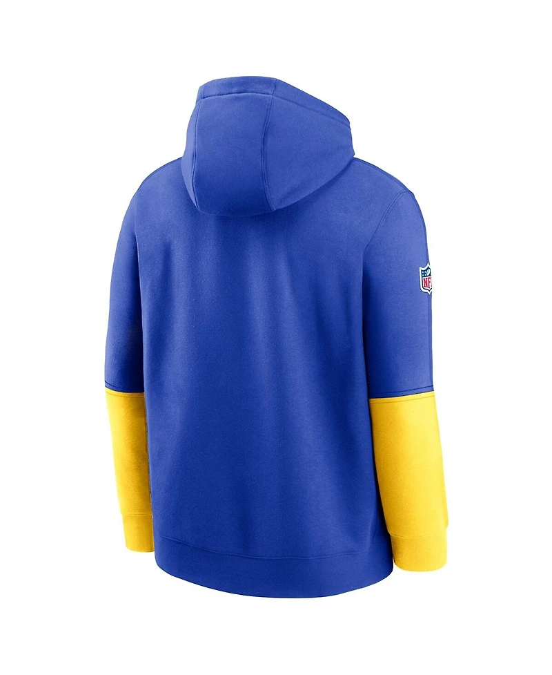 Nike Men's Royal Los Angeles Rams 2024 Sideline Club Pullover Hoodie
