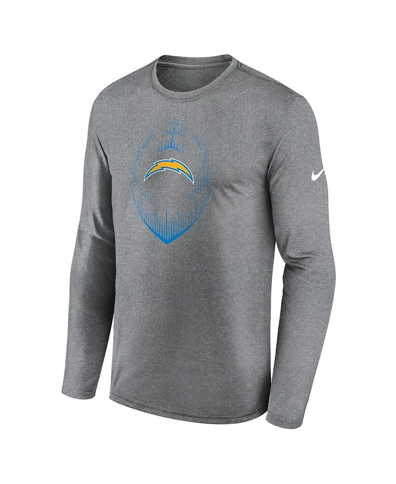 Nike Men's Heather Gray Los Angeles Chargers Legend Icon Long Sleeve T-Shirt