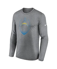 Nike Men's Heather Gray Los Angeles Chargers Legend Icon Long Sleeve T-Shirt