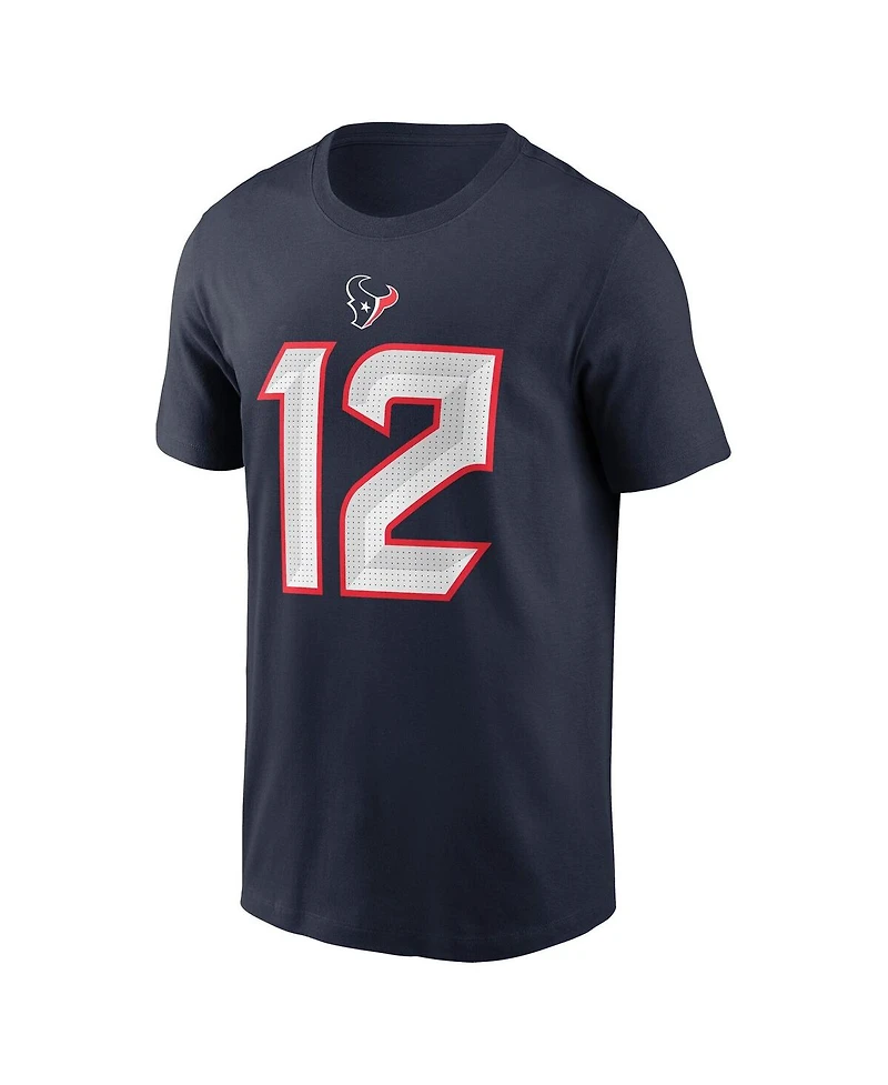 Nike Men's Nico Collins Navy Houston Texans Name Number T-Shirt