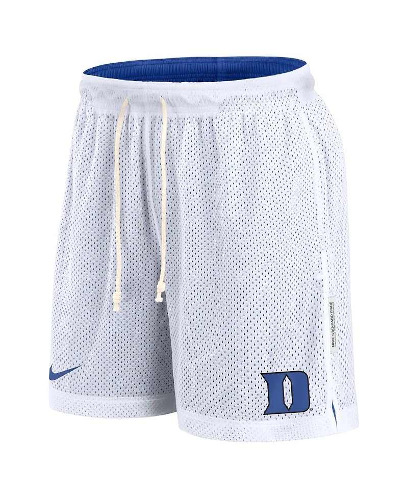 Nike Men's White/Royal Duke Blue Devils Primetime Reversible Performance Shorts