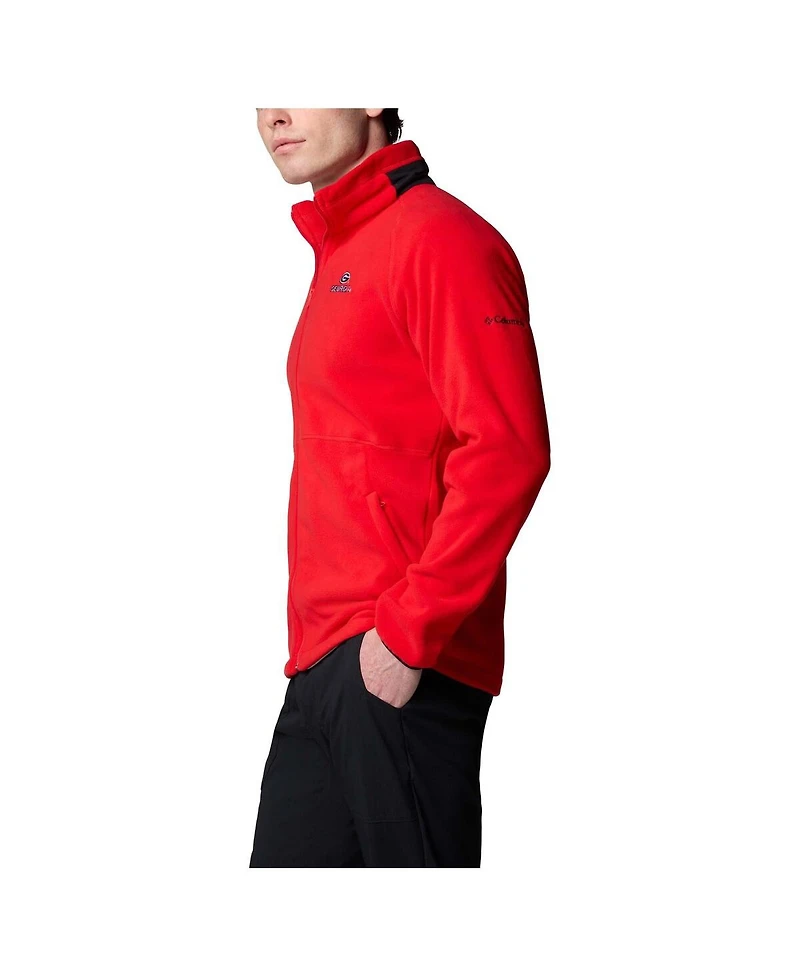 Columbia Men's Red Georgia Bulldogs Flanker Iv Fleece Raglan Full-Zip Jacket