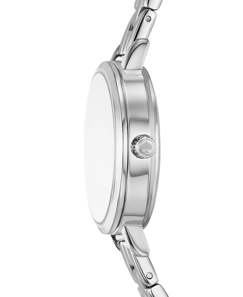 Kate Spade New York Women's Metro Three-Hand Silver-Tone Alloy Watch and Bracelet Set, 30mm