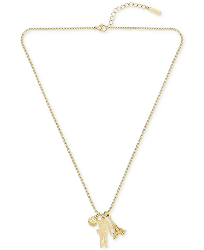 Lacoste Gold-Tone Umpire Green Crocodile Pendant Necklace, 23-2/3" + x" extender