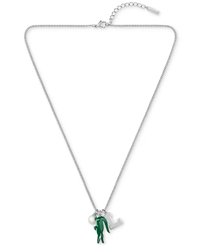 Lacoste Gold-Tone Umpire Green Crocodile Pendant Necklace, 23-2/3" + x" extender