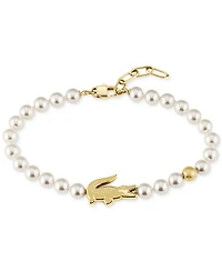 Lacoste Gold-Tone Matchpoint Glass Pearl Strand Bracelet