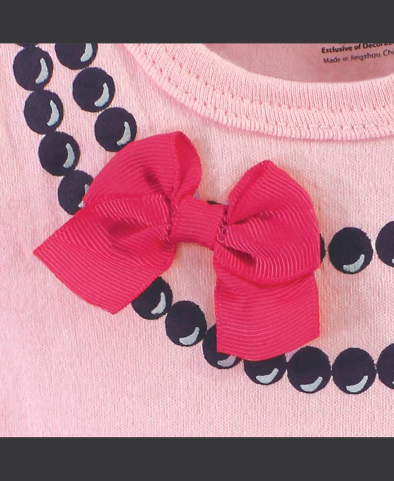 Little Treasure Baby Girls Soft Cotton Two-Piece Outfit Bodysuit & Pants