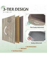 Wlive Nightstand 2 Drawer Dresser for Bedroom Small with Drawers Bedside Furniture Night Stand End Table Fabric Bins Closet