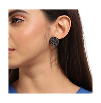 Embellished Cluster Circular Stud Earrings