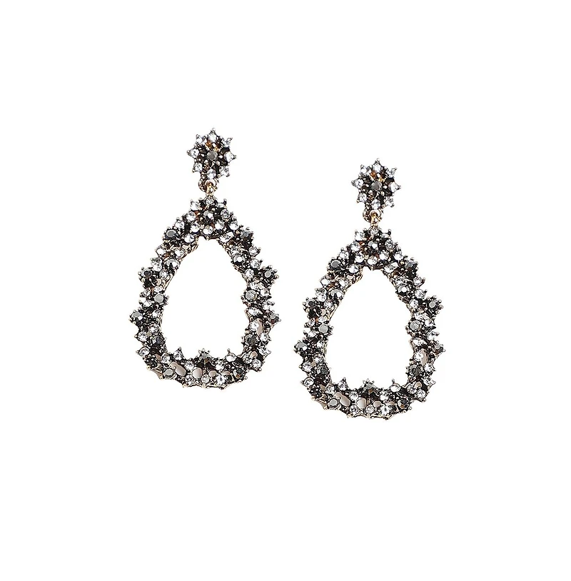 Clustered Hollow Teardrop Earrings
