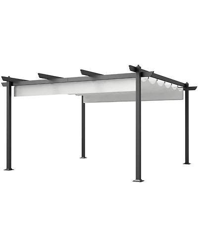 Outsunny 13' x 13' Aluminum Pergola with Retractable Canopy,