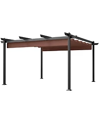 Outsunny 13' x Aluminum Pergola with Retractable Canopy,