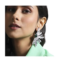 Metallic Flora Drop Earrings
