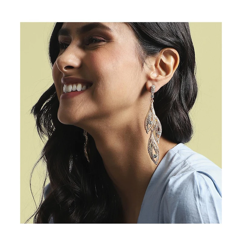 Rhinestone Eyes Drop Earrings