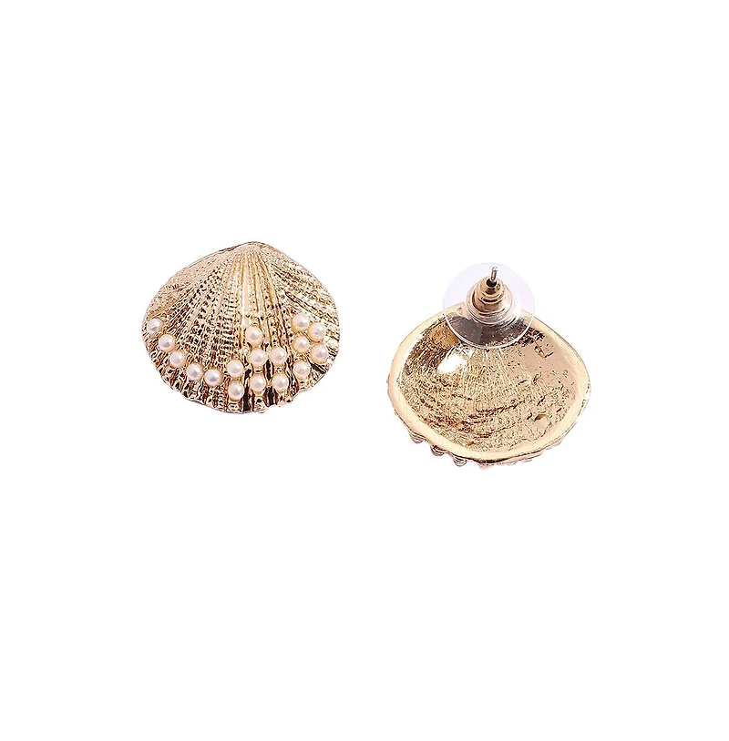 Pearl Seashell Stud Earrings