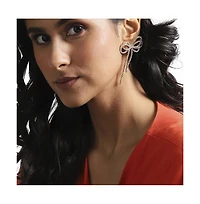 Crystal Bow Drop Earrings