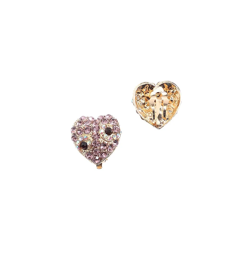 Crystal Heart Stud Earrings