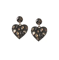 Crystal Heart Drop Earrings