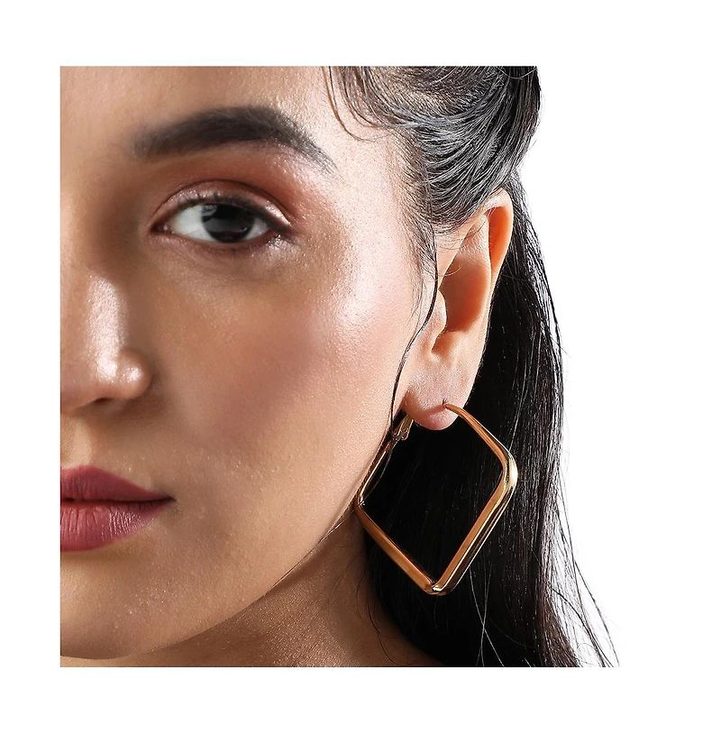 Minimal Diamond Hoop Earrrings