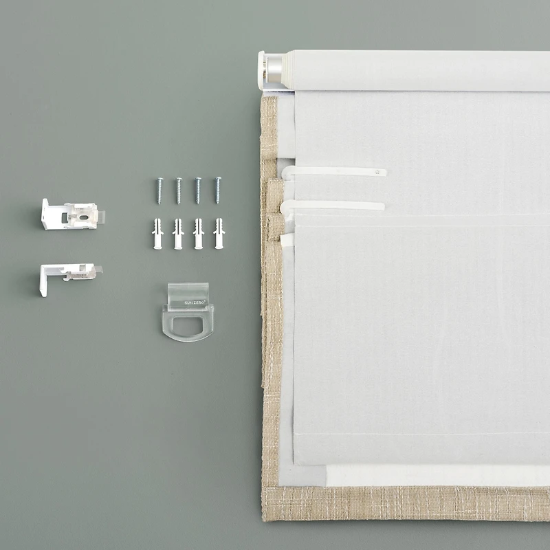 Sun Zero Pryer Textured 100% Blackout Cordless Roman Shade