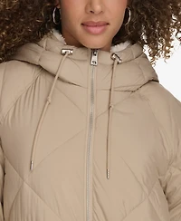 Levi's Women's Diamond Quilted Cinch Waist Parka Jacket