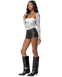 Edikted Womens Ally Sheer Lace Cupped Bodysuit