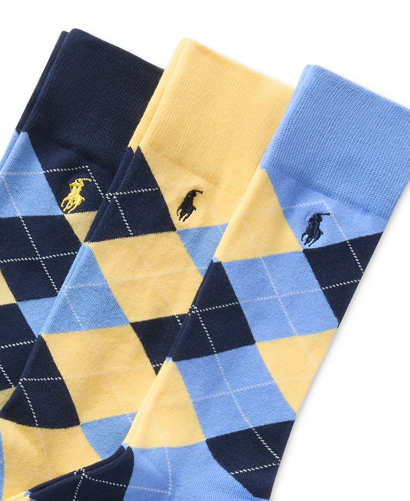 Polo Ralph Lauren Men's 3-Pack Argyle Dress Socks