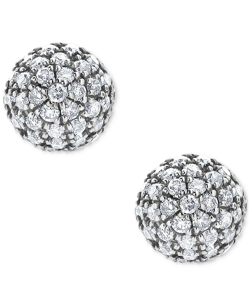 Diamond Small Fireball Stud Earrings (3/8 ct. t.w.) in 14k White Gold
