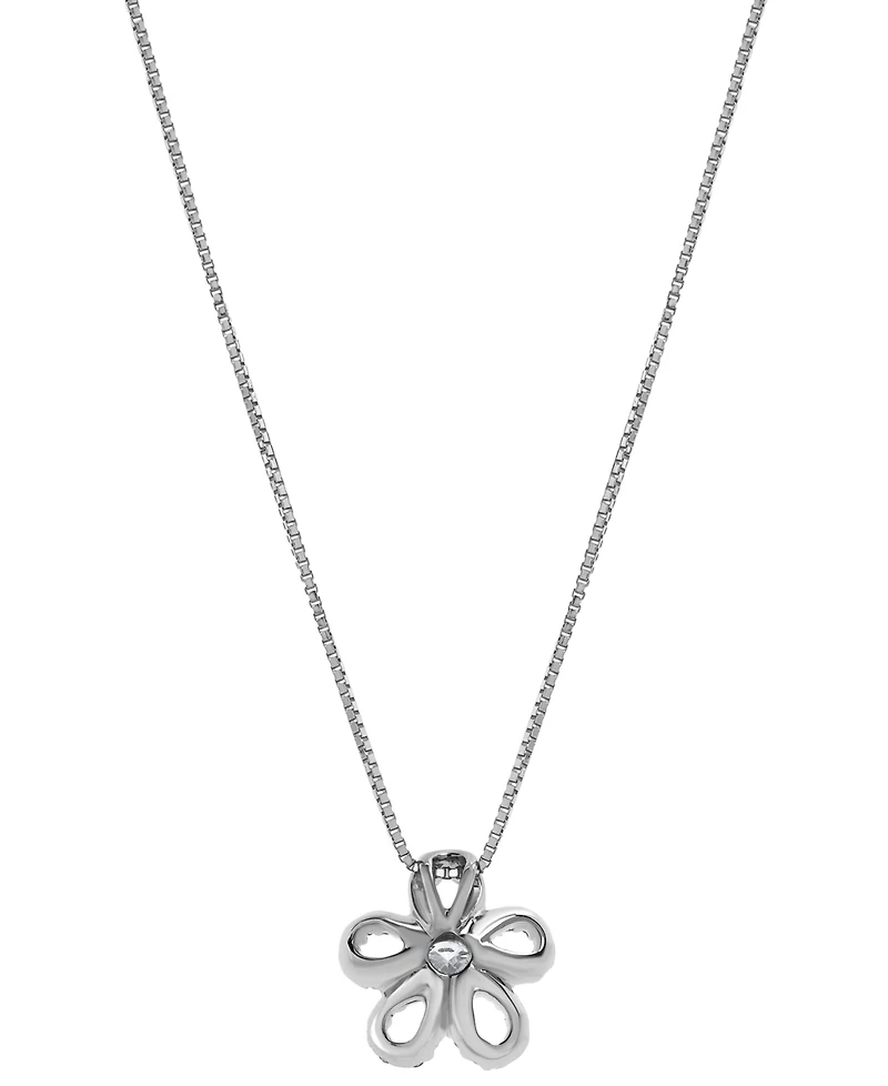 Diamond Flower 18" Pendant Necklace (1/4 ct. t.w.) in 10k White Gold