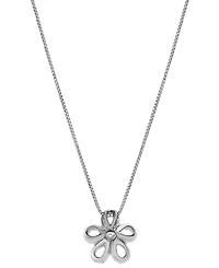 Diamond Flower 18" Pendant Necklace (1/4 ct. t.w.) in 10k White Gold
