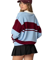 Edikted Women's Kian Striped Polo Sweater